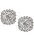 ფოტო #1 პროდუქტის Cubic Zirconia Halo Stud Earrings in Sterling Silver, Created for Macy's