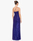 ფოტო #2 პროდუქტის Juniors' Rosette Sequined One-Shoulder Gown