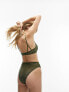 Фото #1 товара Topshop Sophia lace high waist brief in green