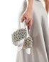 Simmi London Pariis super embellished slip on mule sandals in silver metallic