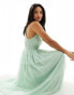 Фото #6 товара Vila Petite Bridesmaid halterneck tulle midi dress with tiered skirt in mint green