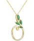 Фото #3 товара Macy's emerald (5/8 ct. t.w.) & Diamond (1/20 ct. t.w.) 18" Pendant Necklace in 14k Gold