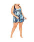 Фото #2 товара Plus Size Hi Back Print Swim Dress