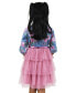 ფოტო #3 პროდუქტის Toddler & Little Girls Floral-Print Denim Tutu Dress