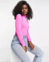 Фото #2 товара Miss Selfridge textured mesh roll neck bodysuit in pink