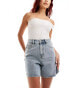 Фото #5 товара Urban Revivo denim jorts in light blue wash