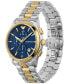 Фото #4 товара Men's Chronograph Paolo Two-Tone Stainless Steel Bracelet Watch 42mm