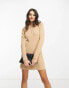 Фото #2 товара & Other Stories knitted mini dress with button detail in beige