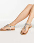 Фото #8 товара ASOS DESIGN Fair Enough embellished flat sandals in silver