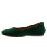 Softwalk Shiraz S2160-335 Womens Green Suede Slip On Ballet Flats Shoes 5