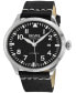 ფოტო #1 პროდუქტის Men's Vaughn Black Leather Watch 44mm