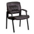 Фото #4 товара Brown Leather Executive Side Reception Chair With Black Metal Frame