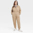 Women's Long Sleeve Button-Front Coveralls - Universal Thread Tan 30