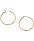 Two-Tone 3-Pc. Set Textured Hoop Earrings