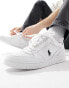 Polo Ralph Lauren Court trainer in white with black logo Weiß/schwarzes Polospieler-Logo, 46 - фото #8