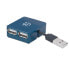 Фото #2 товара Manhattan USB-A 4-Port Micro Hub - 4x USB-A Ports - Blue - 480 Mbps (USB 2.0) - Bus Power - Equivalent to Startech ST4200MINI2 - Hi-Speed USB - Three Year Warranty - Blister - USB 3.2 Gen 1 (3.1 Gen 1) Type-A - USB 3.2 Gen 1 (3.1 Gen 1) Type-A - 480 Mbit/s - Black