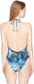 Bikini Lab Women's 173001 Indigo Your Own Way Plunge One Piece Swimsuit Size L