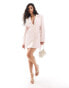 Фото #2 товара Aria Cove exclusive corset tie side blazer mini dress in baby pink