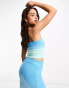 Фото #4 товара The Frolic ombre knitted bandeau top co-ord in blue
