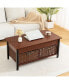 Brown Metal Coffee Table with Lifting Table & Storage