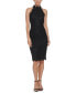 Women's Halter Mock Neck Sheath Dress