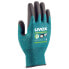 Фото #1 товара Защитные перчатки фабричные черно-зеленые Uvex 60090