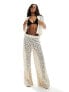 South Beach crochet beach trouser co-ord in cream