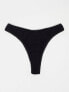 Фото #2 товара ASOS DESIGN 3 pack cotton high leg thong with dipped front in black