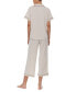 ფოტო #4 პროდუქტის Women's Annie Notch Top and Capri Pajama 2 Piece Set