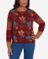 Фото #1 товара Harvest Moon Women's Cozy Floral Crew Neck Top