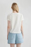 Kadın T-shirt Beyaz B7059ax/wt32
