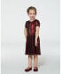 ფოტო #2 პროდუქტის Big Girls Short Sleeve Dress With Pleated Skirt Metallic Red