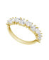 Gold Plated Clear Cubic Zirconia Heart Row Band Ring