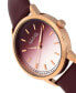 San Diego Black or Purple or Maroon or Pink Leather Band Watch, 39mm