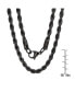 ფოტო #2 პროდუქტის Men's black IP Plated Stainless Steel Rope Chain 30" Necklace