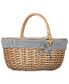 Country Navy & White Striped Picnic Basket