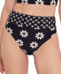 Фото #1 товара Juniors' Daisy-Print High Waist Bikini Bottoms, Created for Macy's