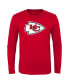 ფოტო #1 პროდუქტის Little Boys Red Kansas City Chiefs Primary Logo Long Sleeve T-shirt