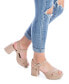 ფოტო #5 პროდუქტის Women's Suede Cross Strap Sandals By Beige