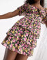 Фото #4 товара Miss Selfridge chiffon tiered mini dress in floral