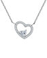 ფოტო #1 პროდუქტის Cubic Zirconia Heart Pendant Necklace, 16", Created for Macy's