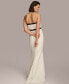 ფოტო #2 პროდუქტის Women's Contrast-Trim Strapless Gown