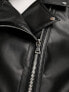 Фото #3 товара ASOS DESIGN Tall longline oversized faux leather biker jacket in black