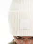 The North Face Urban Patch oversized beanie in off white