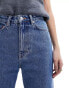 Weekday Rowe extra high waist regular fit straight leg jeans in 90s blue