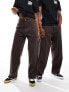Фото #3 товара Obey bigwig baggy skate unisex jeans in brown