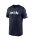 Фото #3 товара Men's College Navy Seattle Seahawks Legend Logo Performance T-shirt