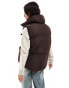 Threadbare padded gilet in brown