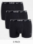 Фото #1 товара Nike 3 pack cotton stretch trunks in black