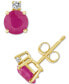 ფოტო #9 პროდუქტის Ruby (1-1/3 ct. t.w.) & Diamond Accent Stud Earrings in 14k Gold (Also in Emerald & Sapphire)